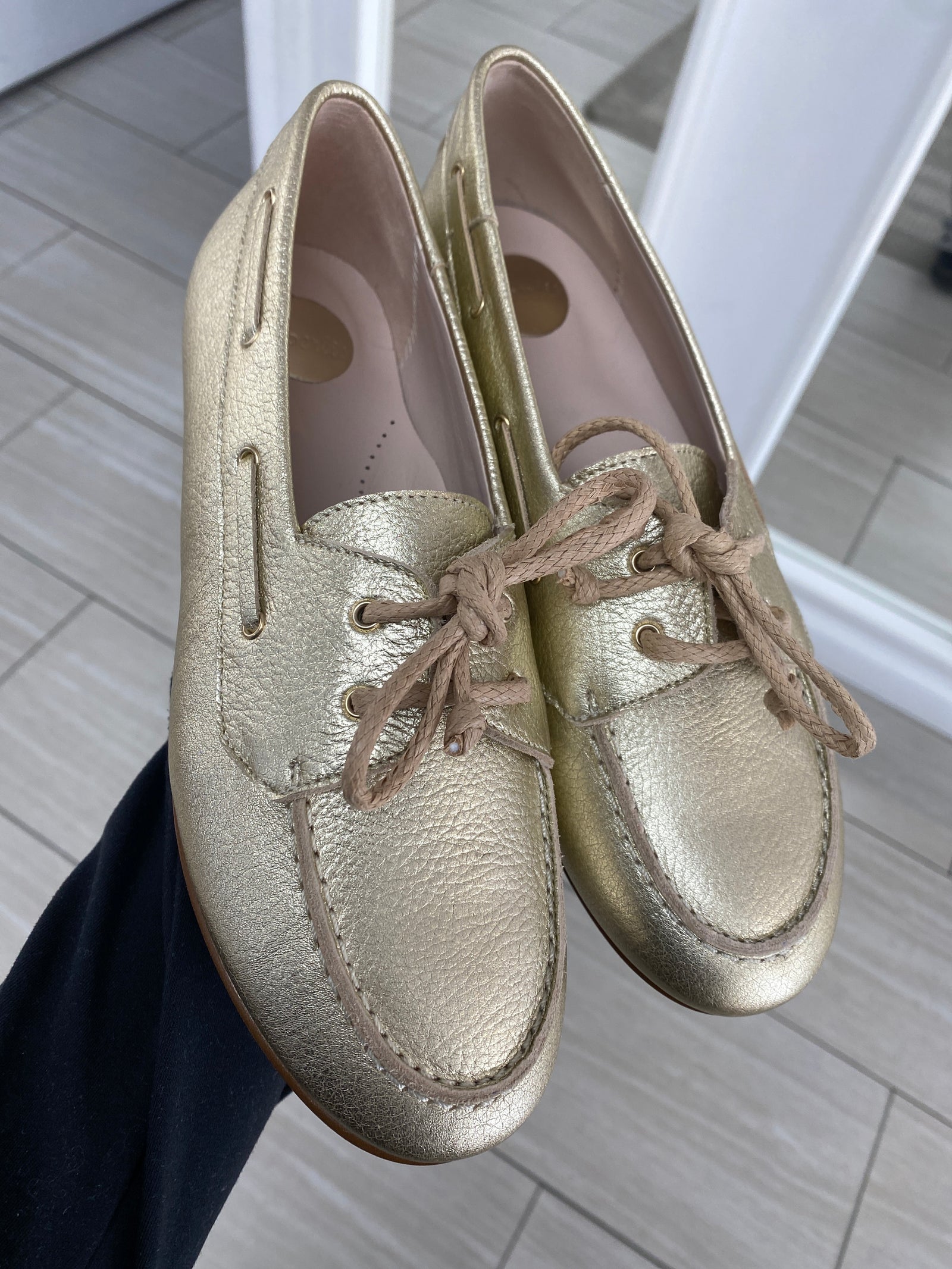 Beberlis Light Gold Bow Lace Loafer-Tassel Children Shoes