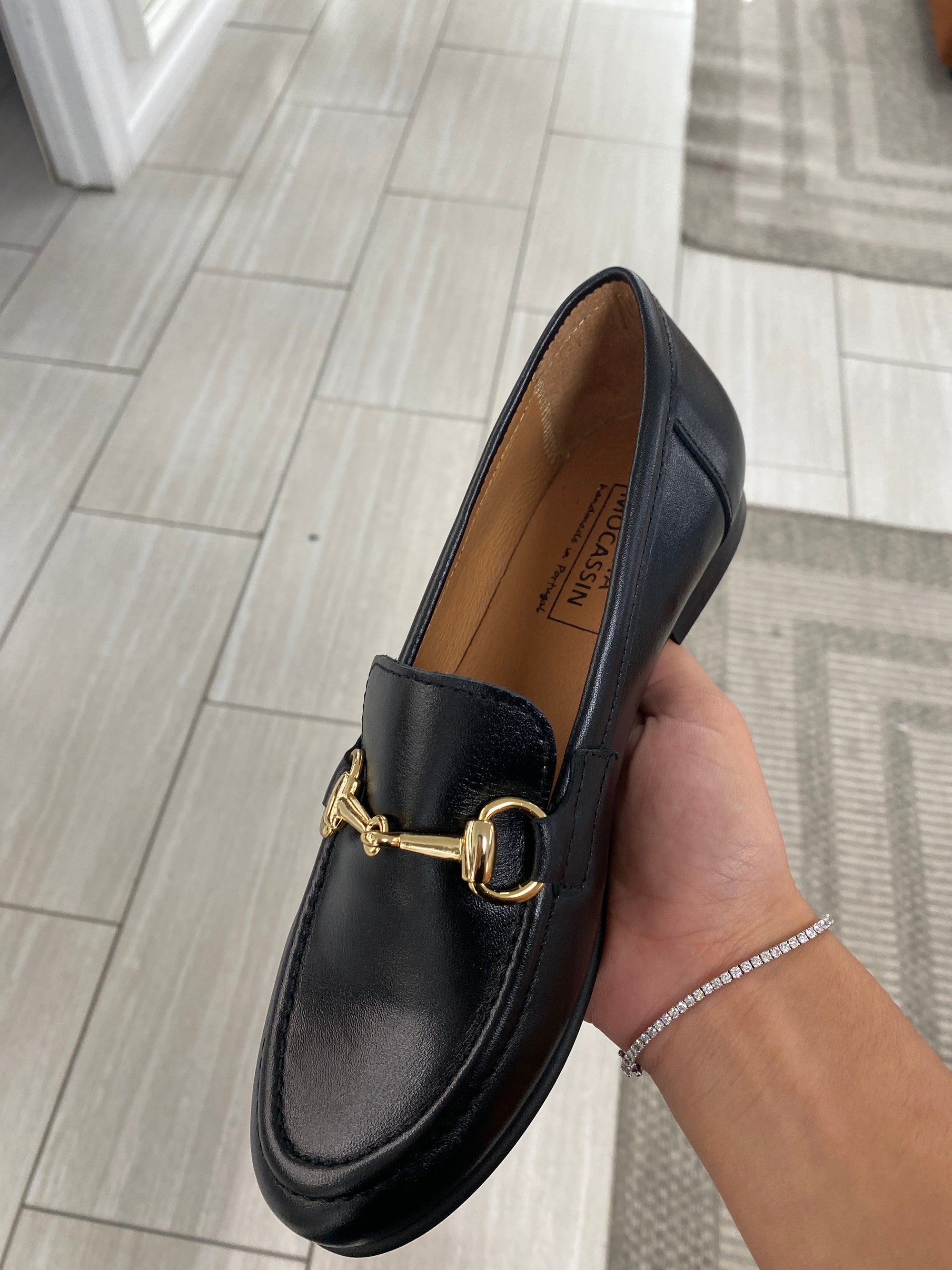 Atlanta Mocassin Black Leather Buckle Dress Shoe-Tassel Children Shoes