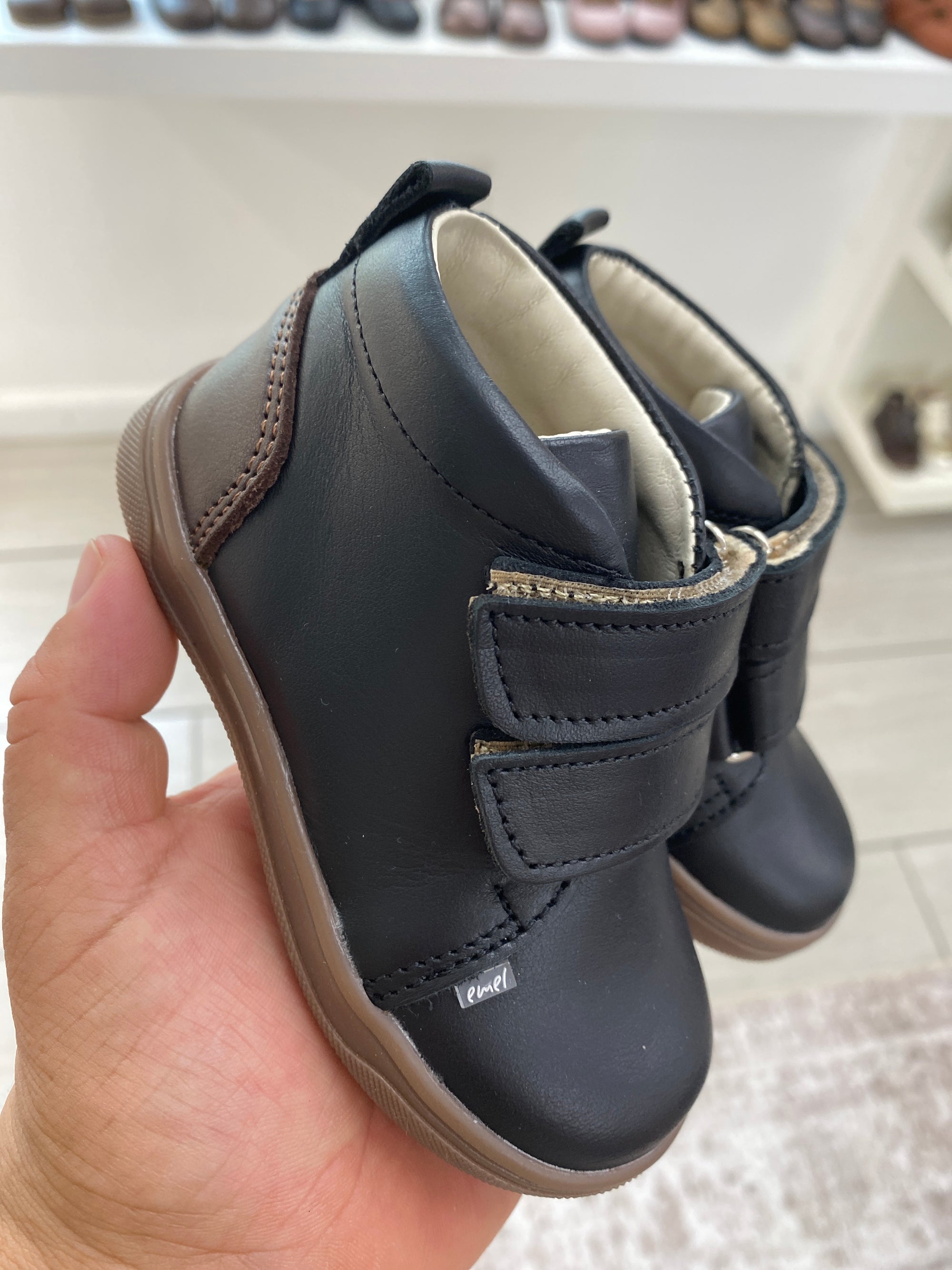 Emel Black and Brown Baby Sneaker-Tassel Children Shoes