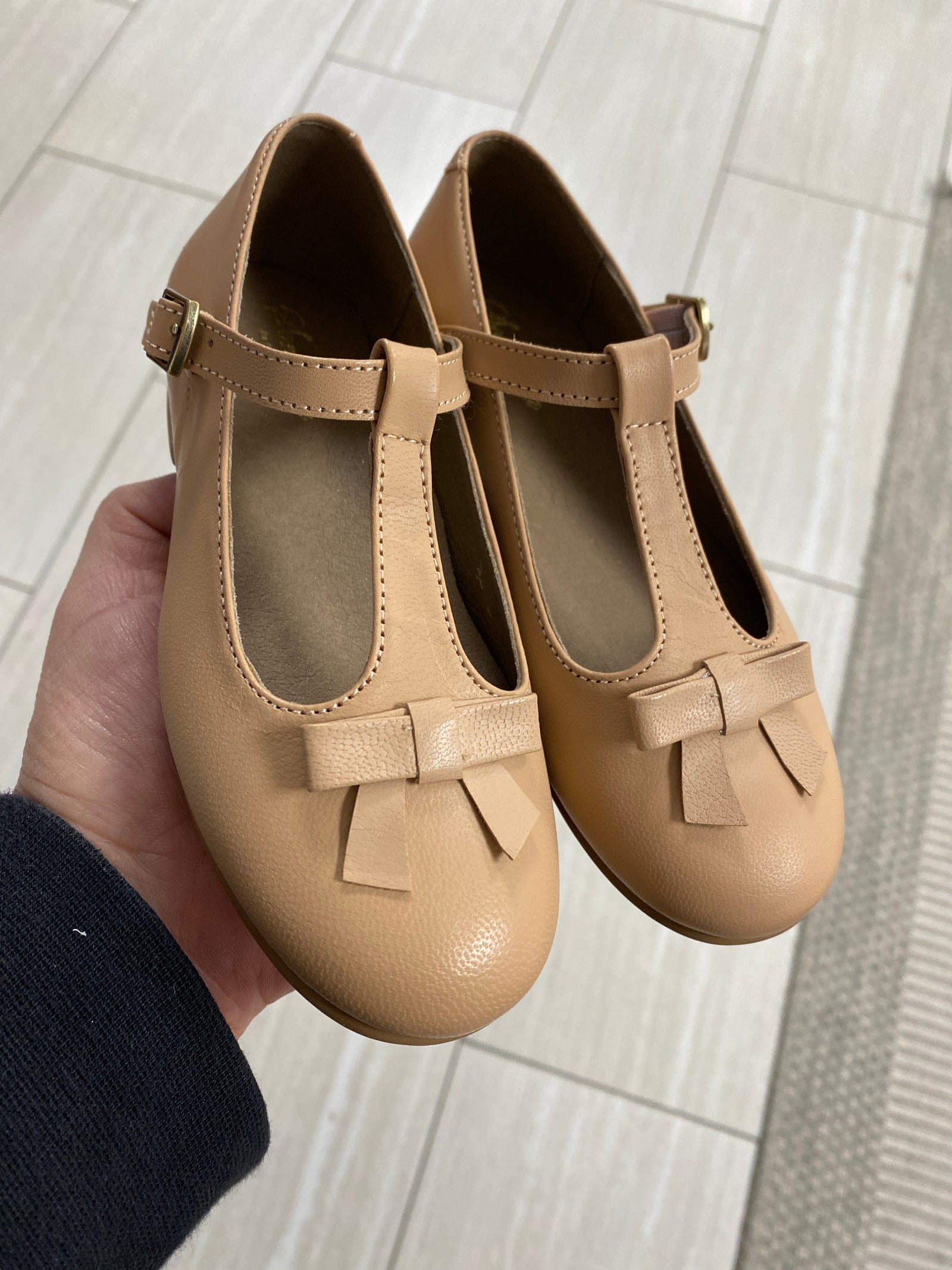 Sonatina Soft Brown Bow T Strap Mary Jane-Tassel Children Shoes
