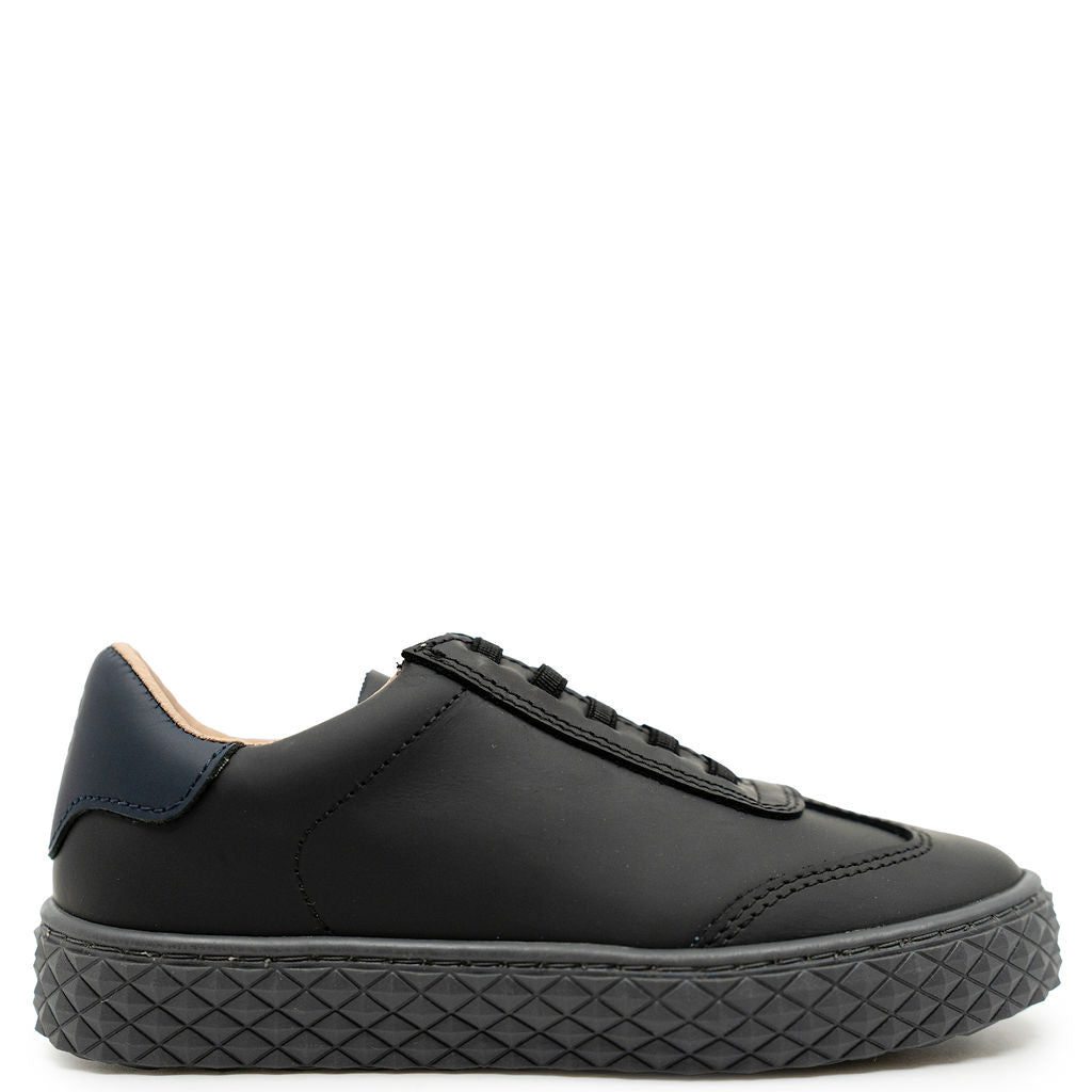 Porte Black Rubber Elastic Sneaker-Tassel Children Shoes