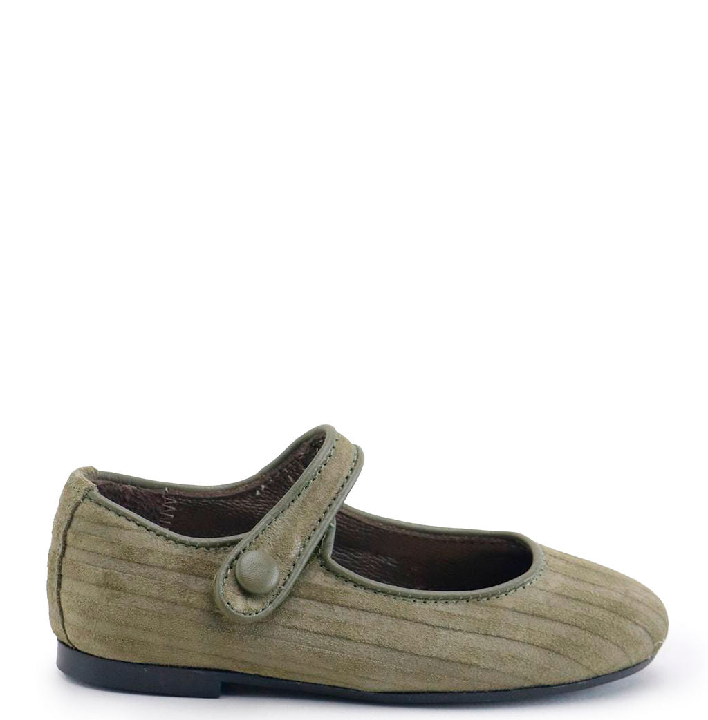 Papanatas Khaki Corduroy Mary Jane-Tassel Children Shoes