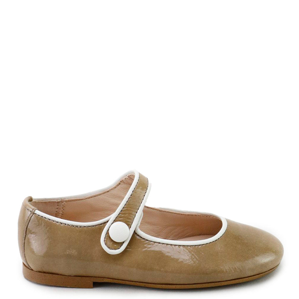 Papanatas Toffee Patent Mary Jane-Tassel Children Shoes