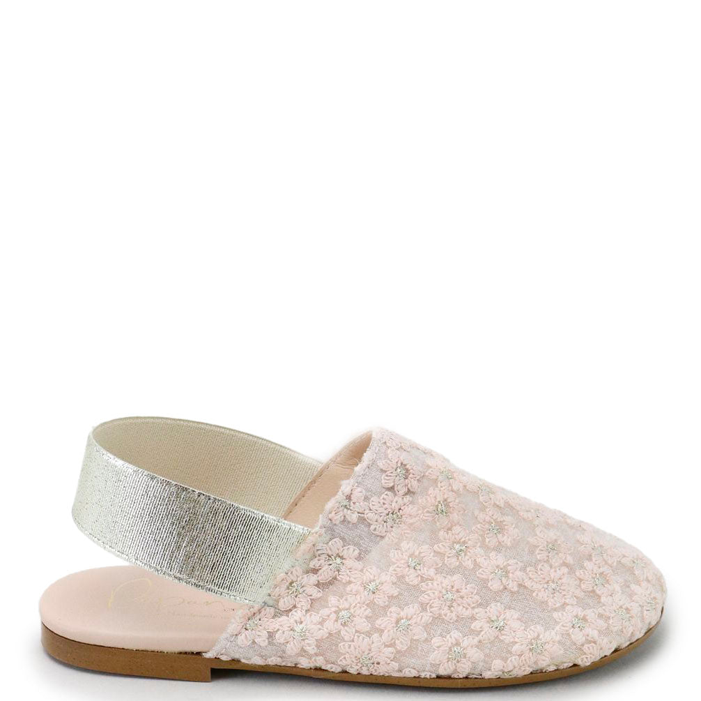 Papanatas Pink Flower Slingback-Tassel Children Shoes