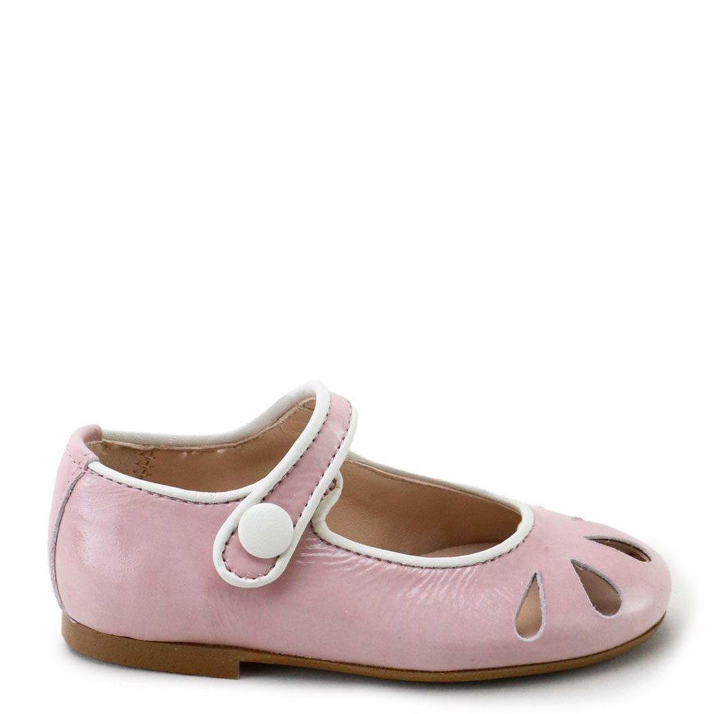 Papanatas Blush Patent Teardrop Mary Jane-Tassel Children Shoes