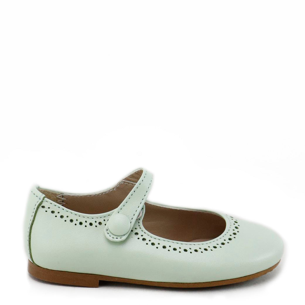 Papanatas Mint Perforated Mary Jane-Tassel Children Shoes