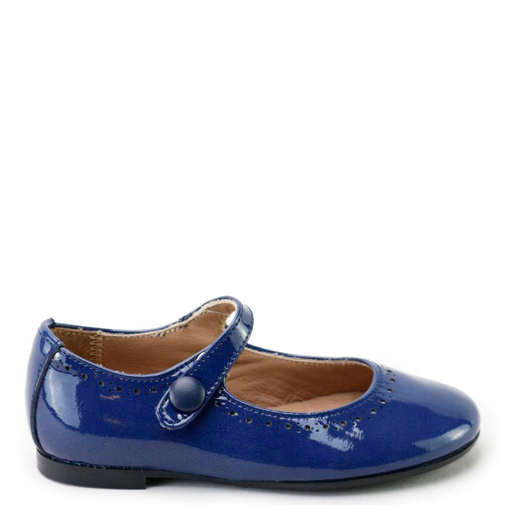 Papanatas Royal Blue Leather Mary Jane-Tassel Children Shoes