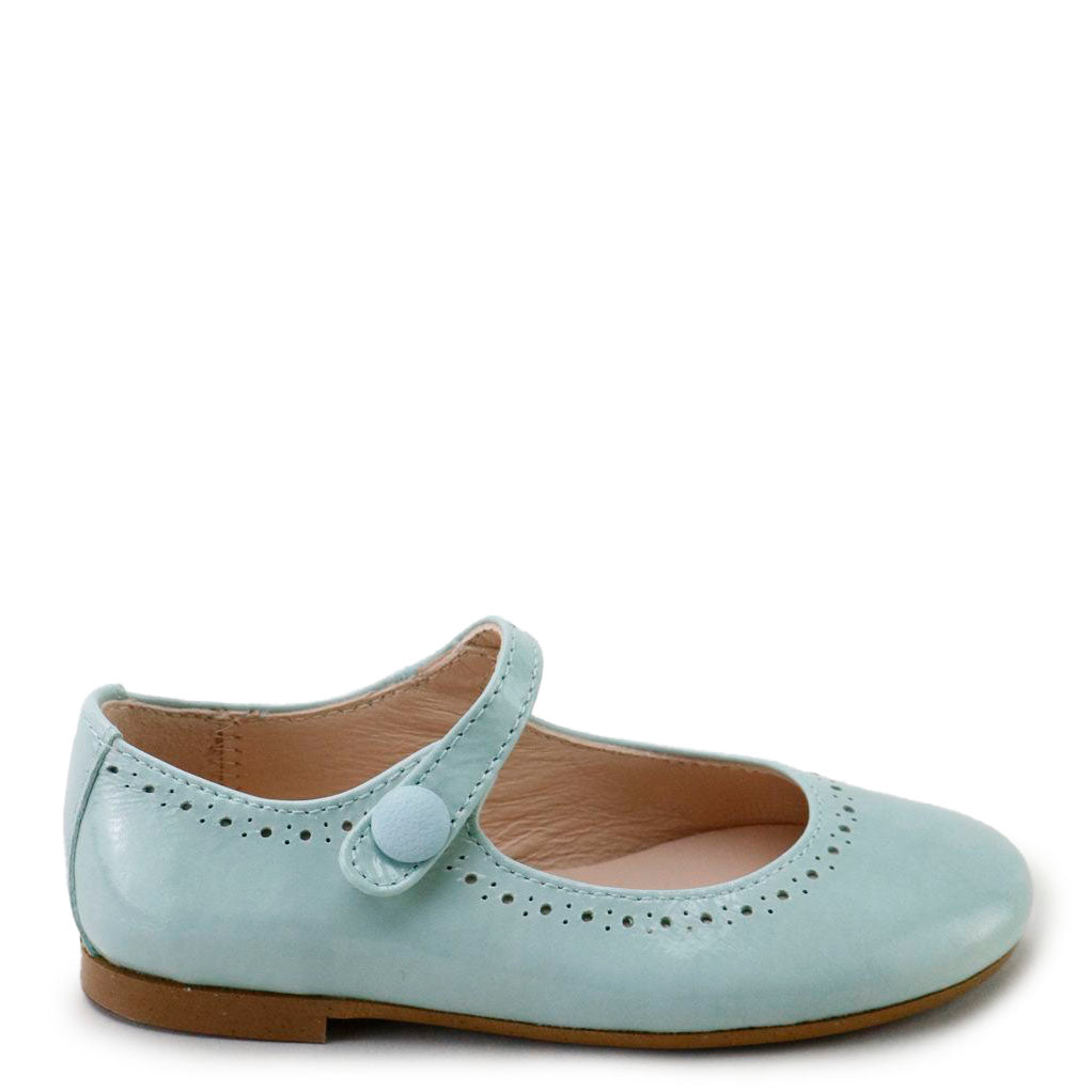 Papanatas French Blue Patent Mary Jane-Tassel Children Shoes