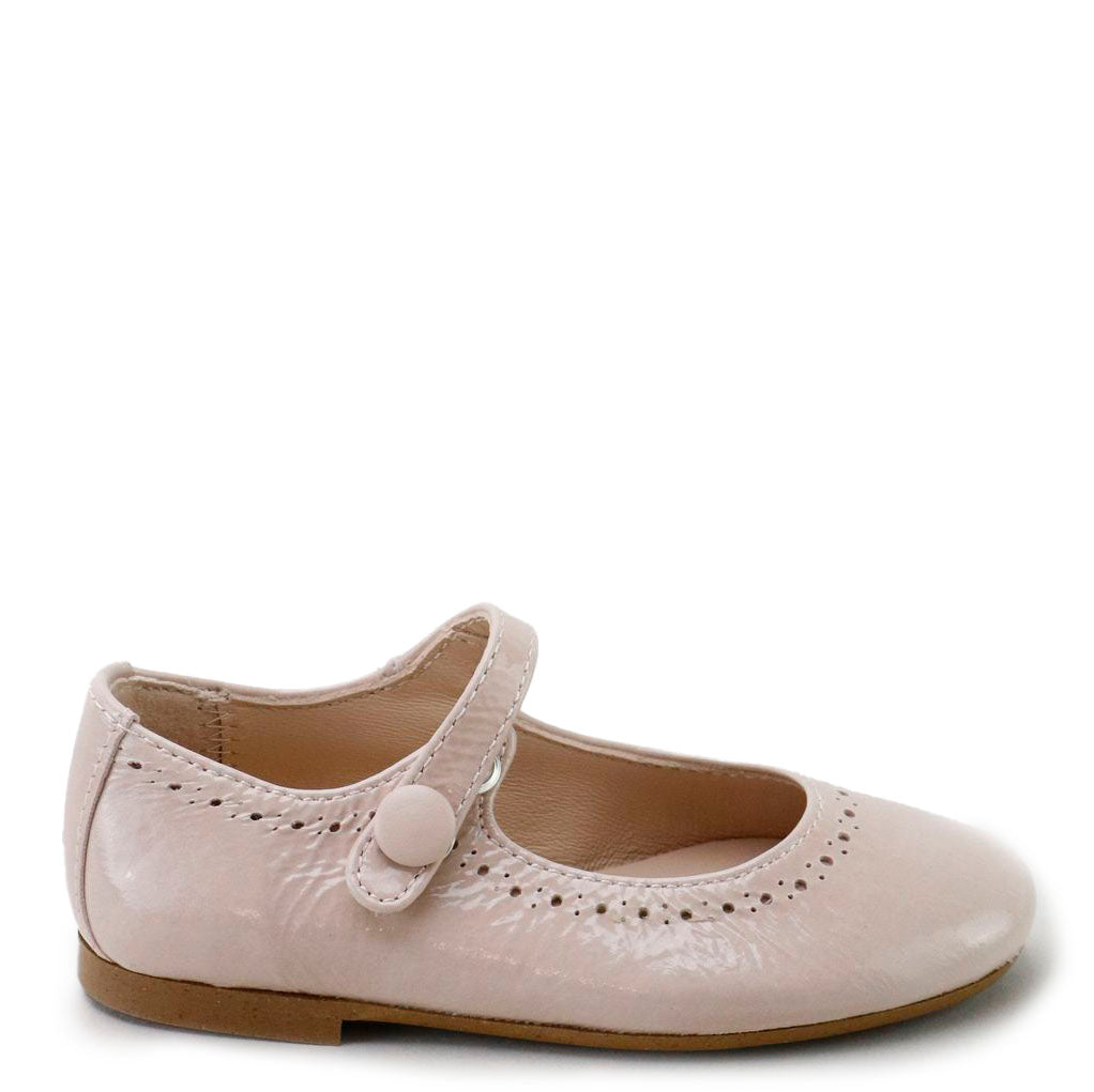 Papanatas Blush Pink Patent Mary Jane-Tassel Children Shoes