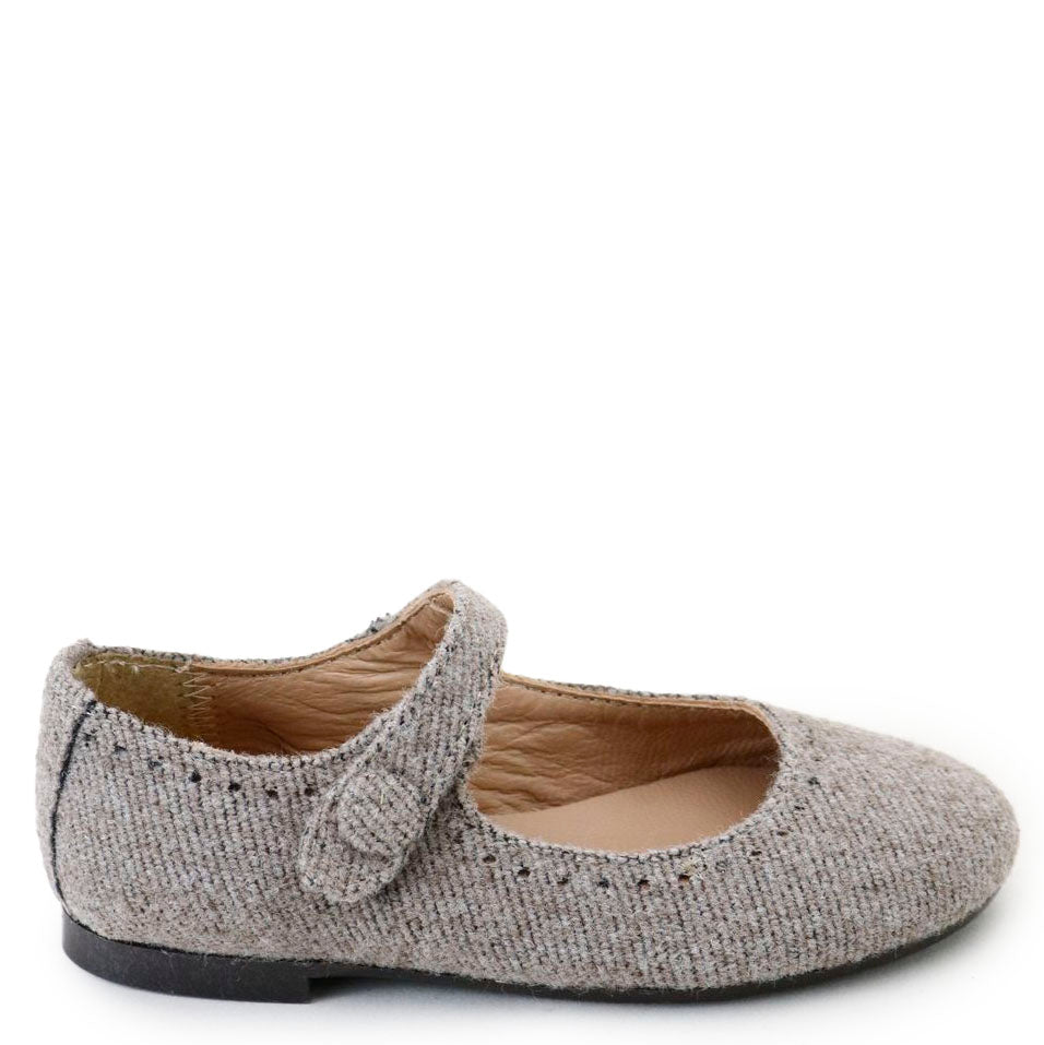 Papanatas Biscuit Wool Mary Jane-Tassel Children Shoes
