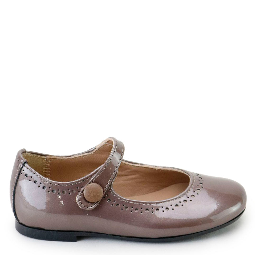 Papanatas Chestnut Patent Mary Jane-Tassel Children Shoes