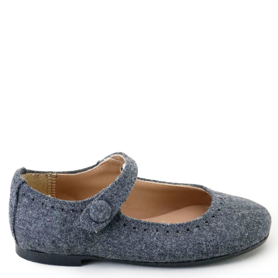 Papanatas Heather Gray Mary Jane-Tassel Children Shoes