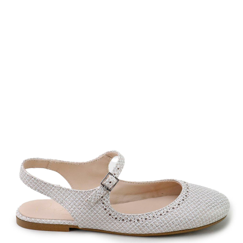 Papanatas Casper Ivory Slingback-Tassel Children Shoes