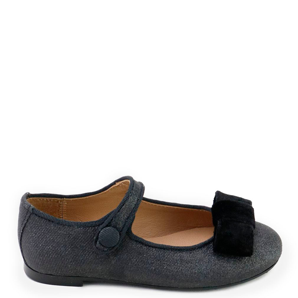 Papanatas Black Bow Mary Jane-Tassel Children Shoes