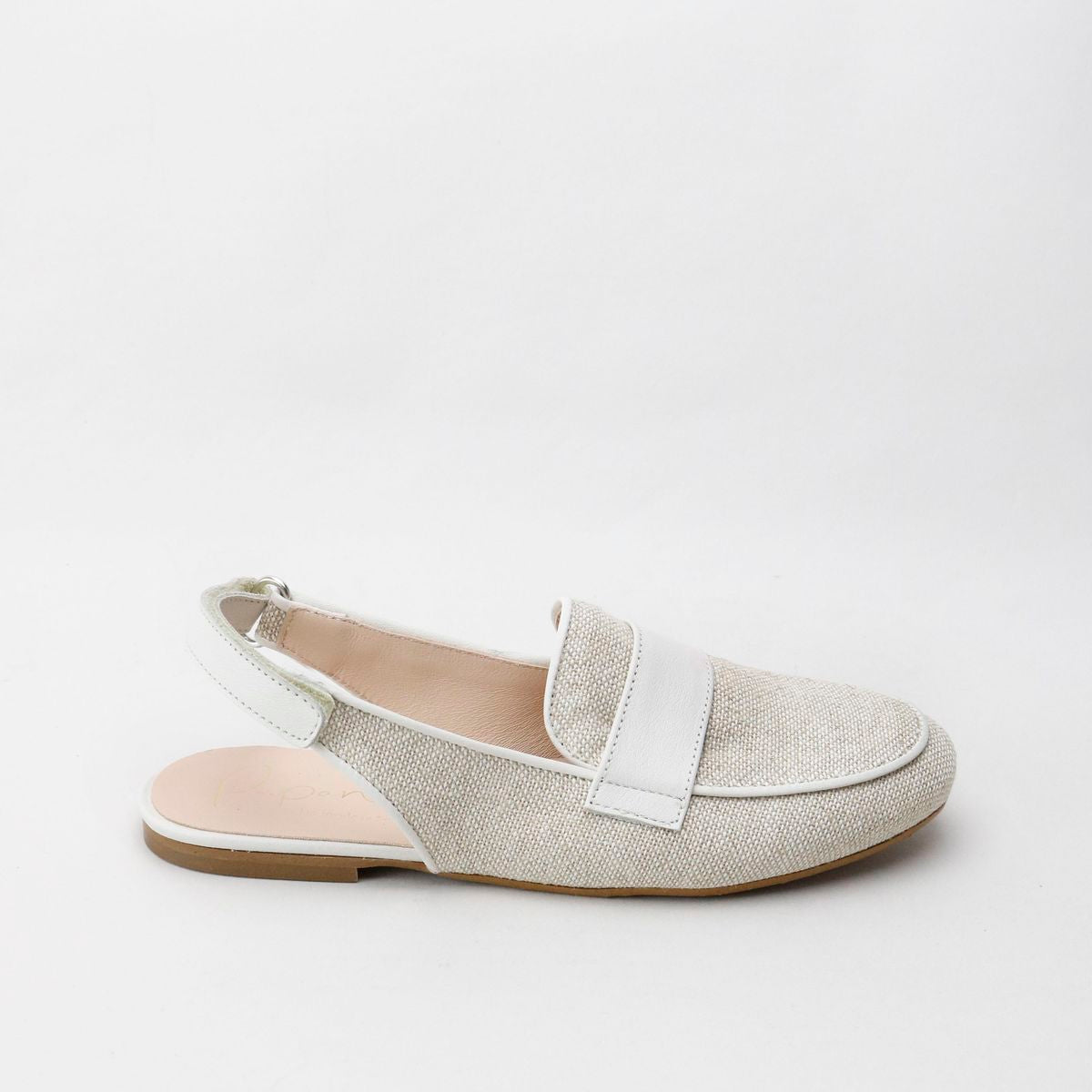Papanatas Light Linen Penny Mule-Tassel Children Shoes