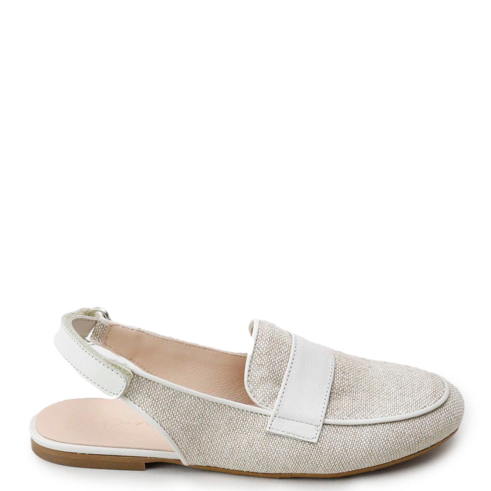 Papanatas Light Linen Penny Mule-Tassel Children Shoes