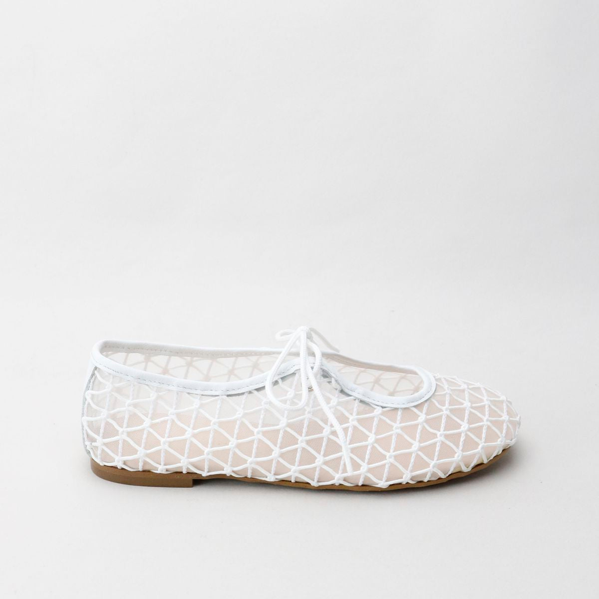 Papanatas White Mesh Lace Mary Jane-Tassel Children Shoes
