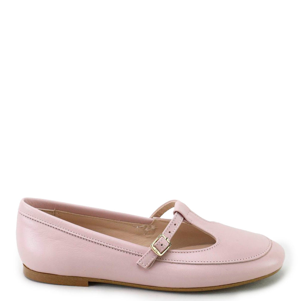 Papanatas Soft Pink T Strap Mary Jane-Tassel Children Shoes