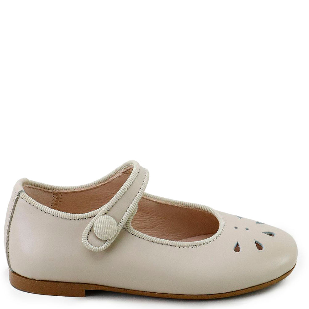 Papanatas Soft Cream Cutout Mary Jane-Tassel Children Shoes