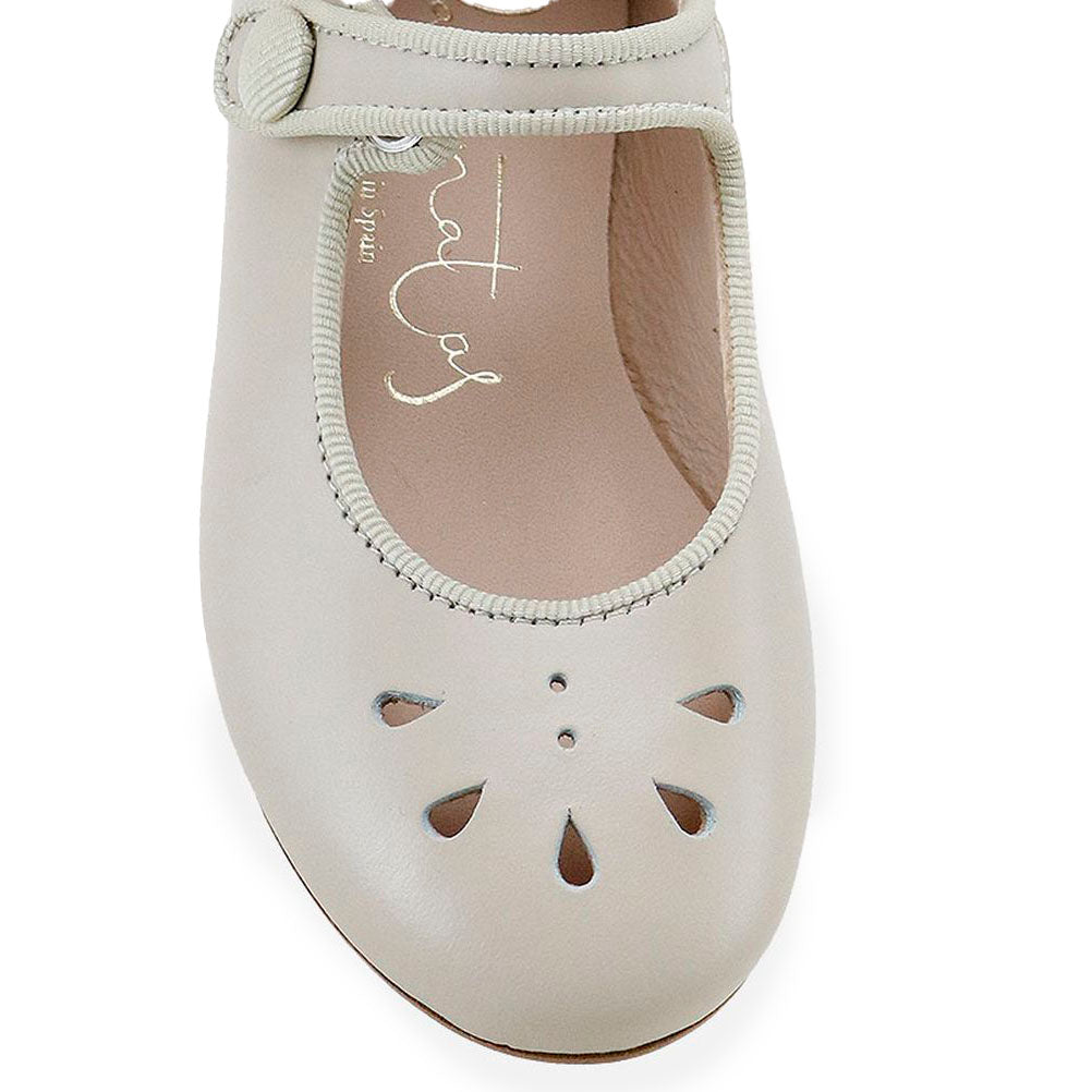 Papanatas Soft Cream Cutout Mary Jane-Tassel Children Shoes