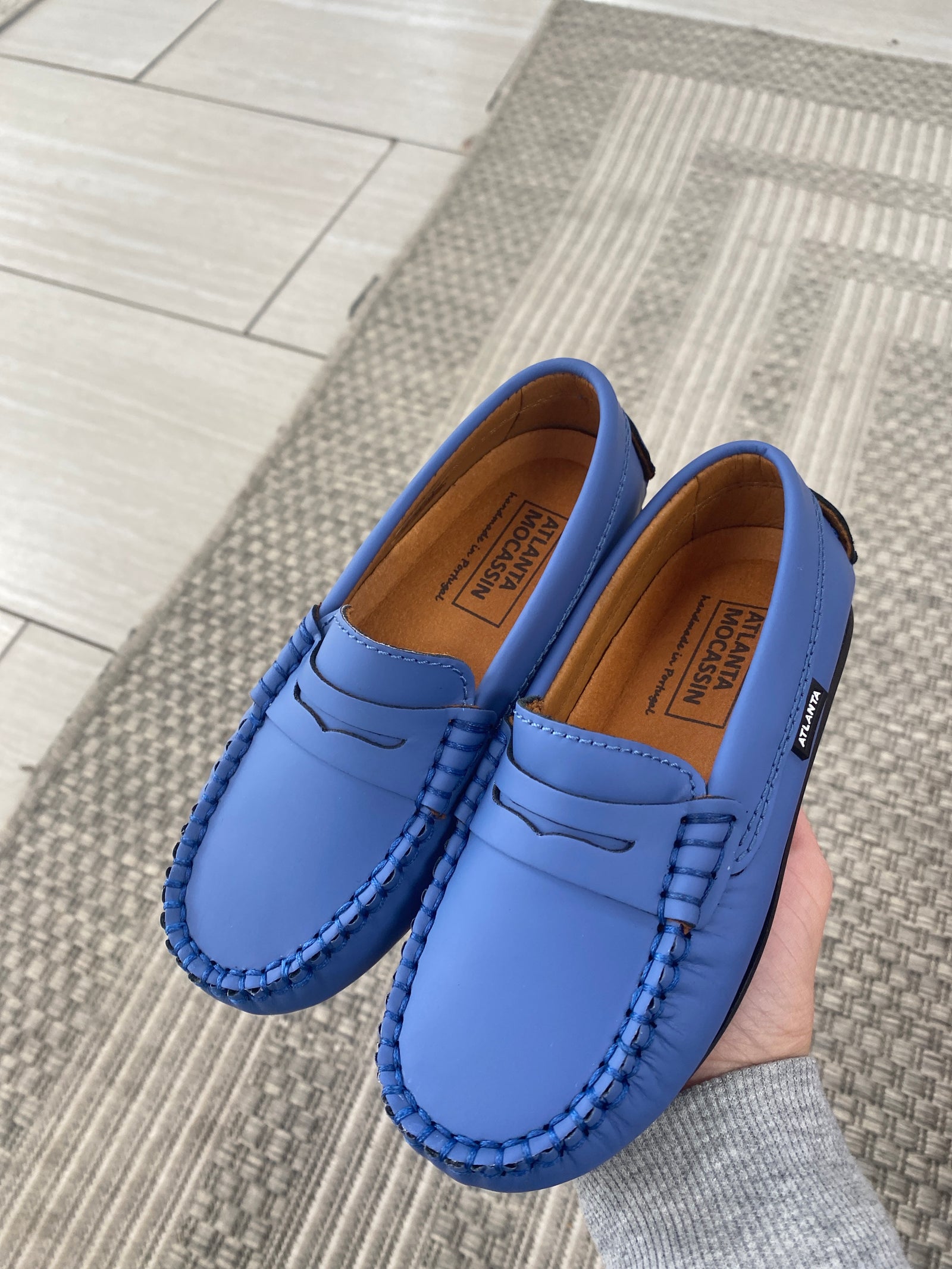 Atlanta Mocassin Cobalt Blue Rubber Penny Loafer-Tassel Children Shoes
