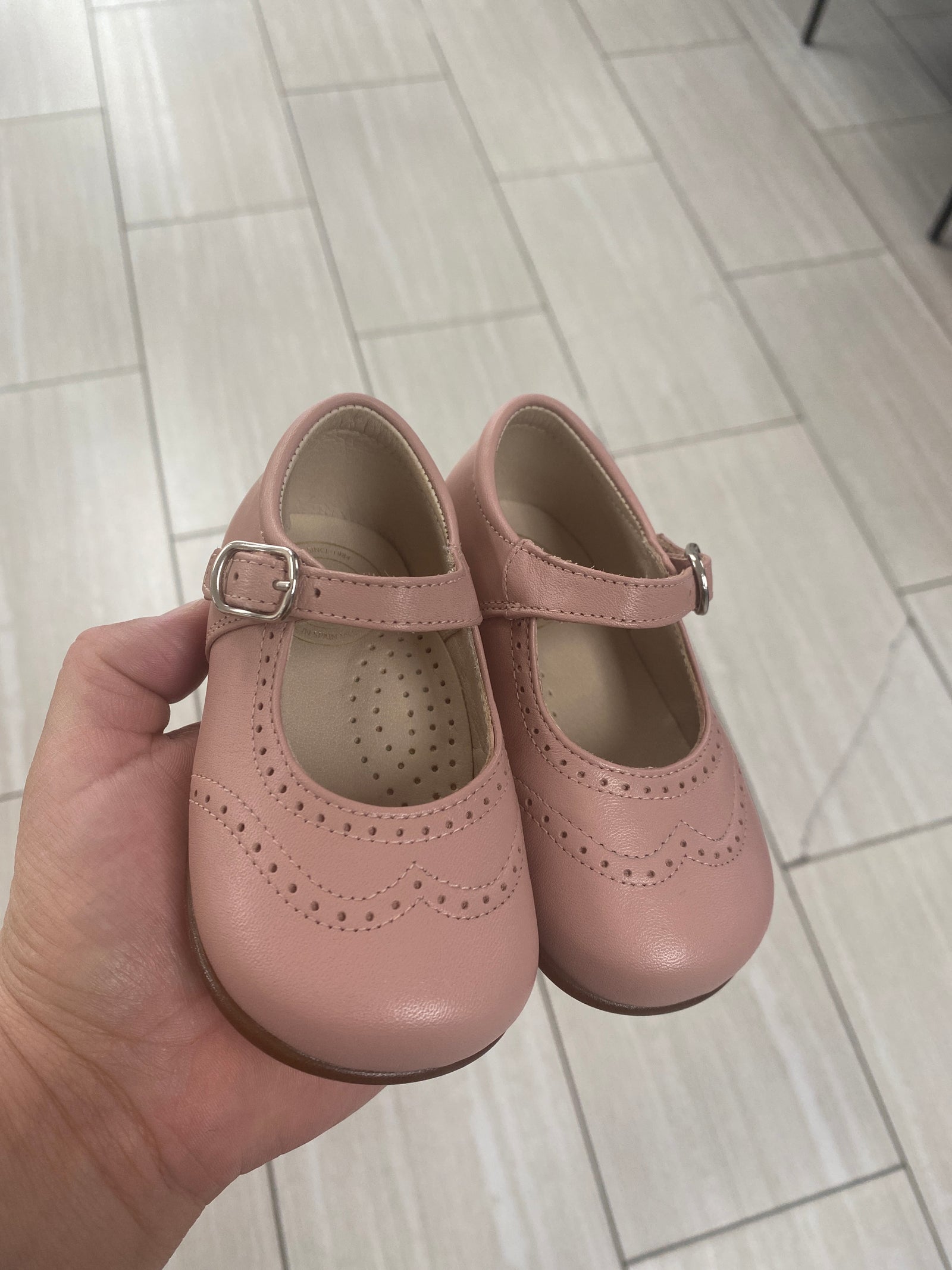 Beberlis Old Rose Wingtip Baby Mary Jane-Tassel Children Shoes