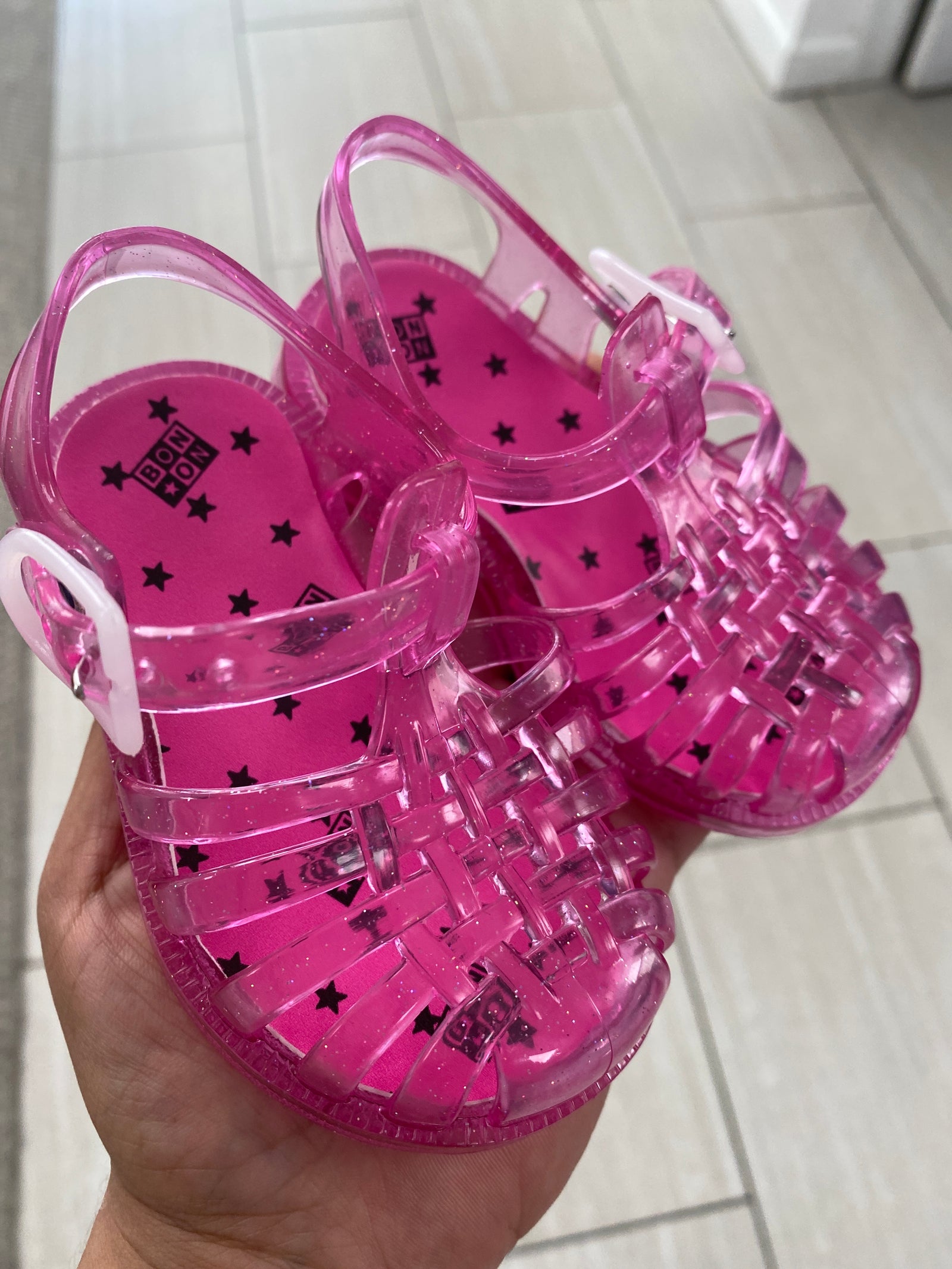 Bonton Pink Jelly Gladiator Sandal-Tassel Children Shoes