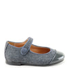 Papanatas Gray Wool Captoe Mary Jane-Tassel Children Shoes