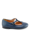 Papanatas Navy Leather T Strap Mary Jane-Tassel Children Shoes
