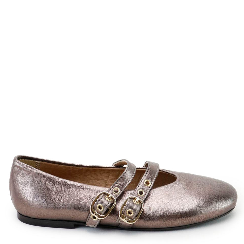 Papanatas Metalcris Brown Buckle Mary Jane-Tassel Children Shoes