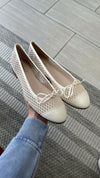 Beberlis Cream Mesh Ballet Flat-Tassel Children Shoes