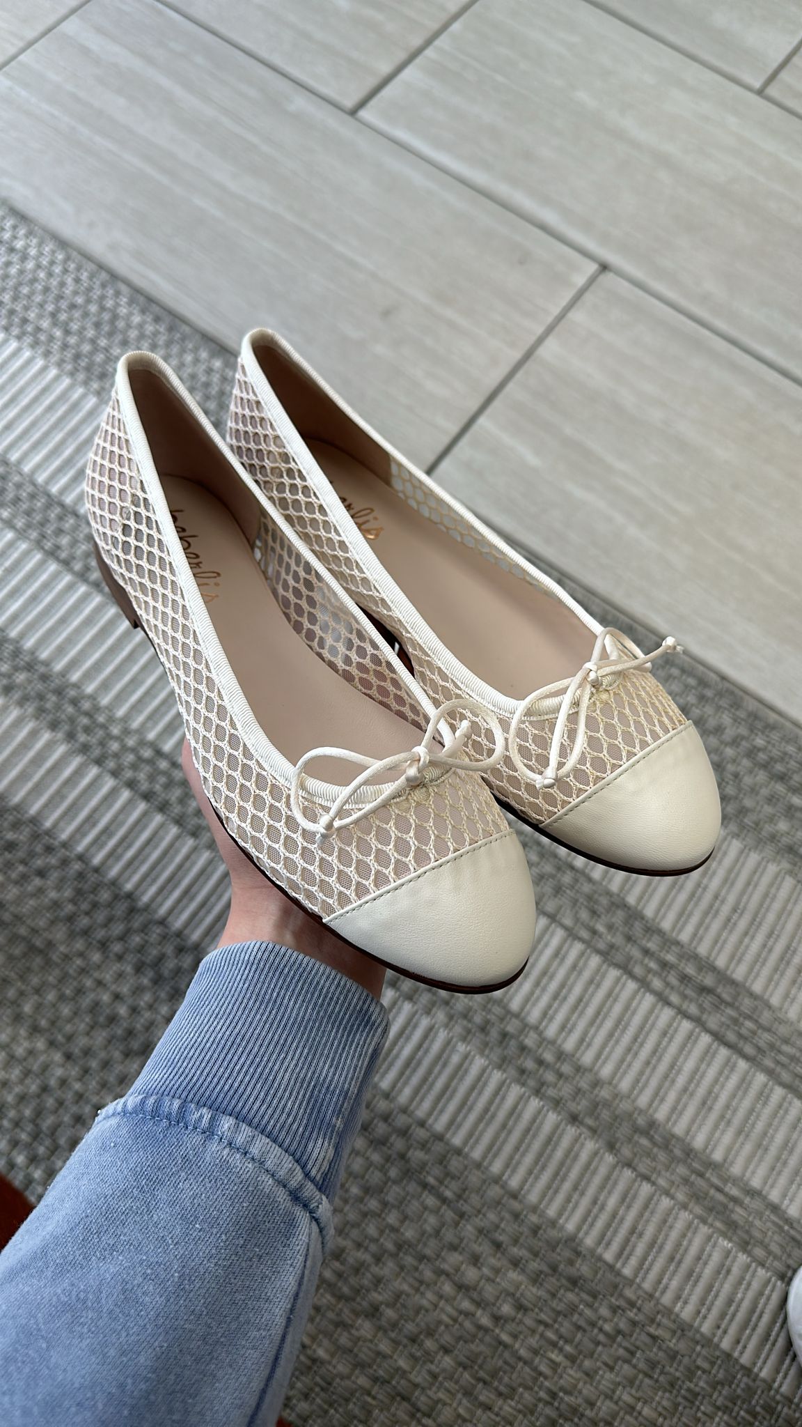 Beberlis Cream Mesh Ballet Flat-Tassel Children Shoes