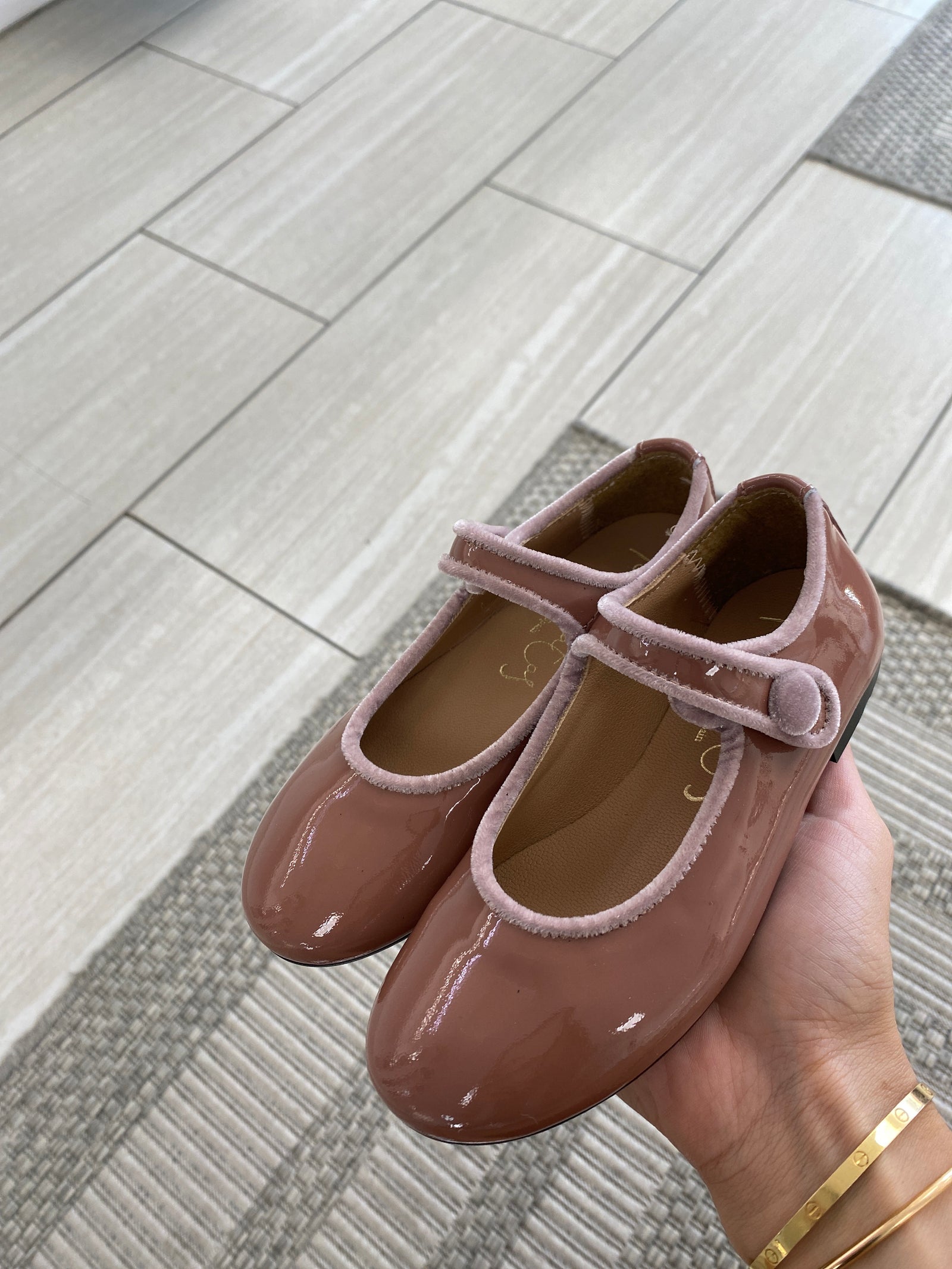 Papanatas Pretty Pink Patent Mary Jane-Tassel Children Shoes