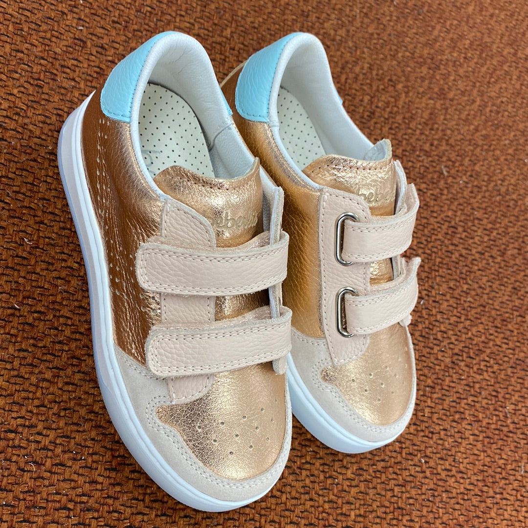 Beberlis Rose Gold Velcro Sneaker-Tassel Children Shoes