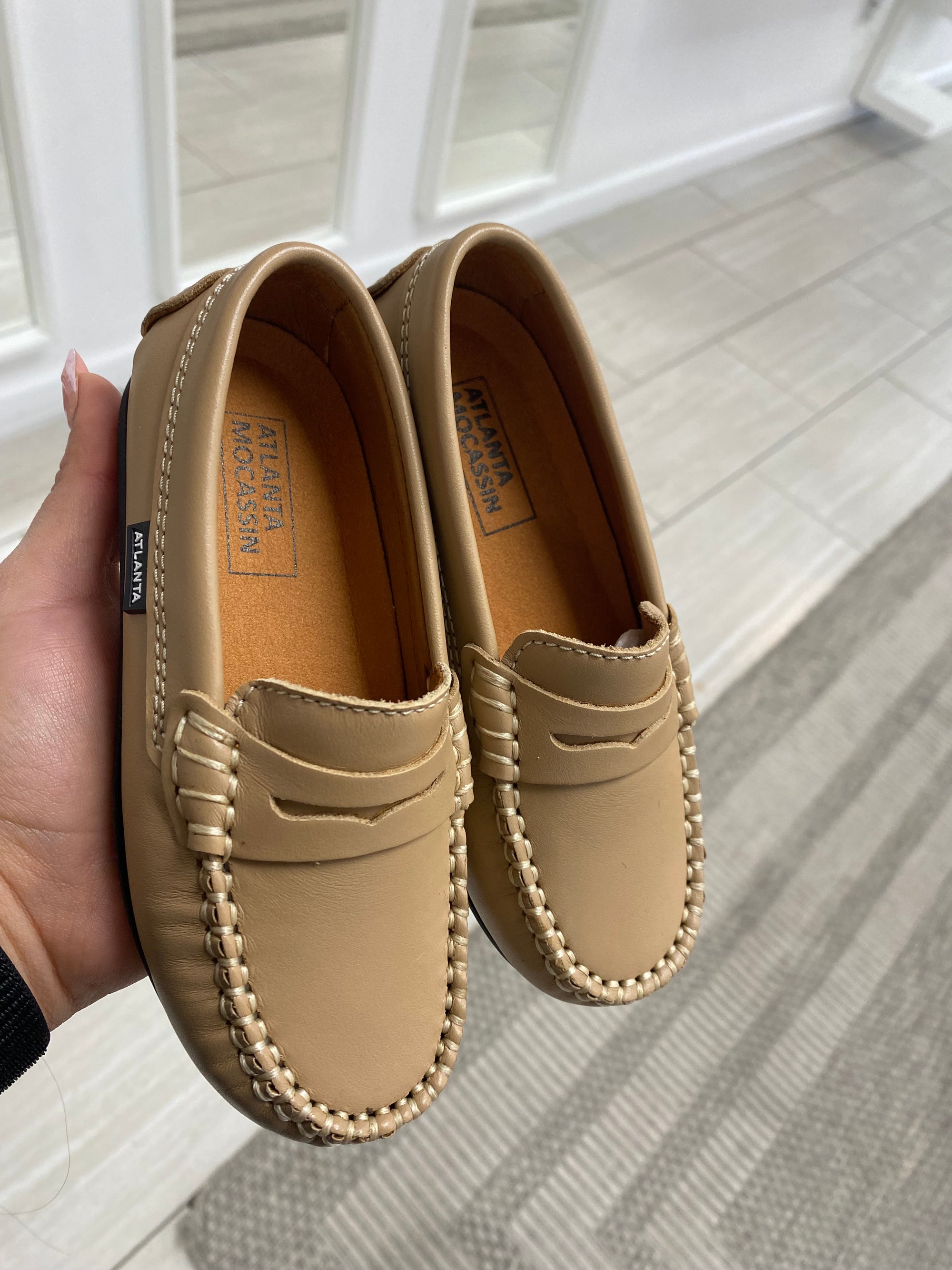 Atlanta Mocassin Camel Penny Loafer-Tassel Children Shoes