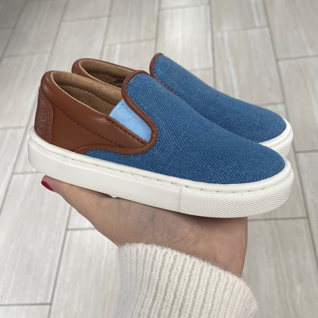 Porte Demin Blue Slip On Sneaker-Tassel Children Shoes