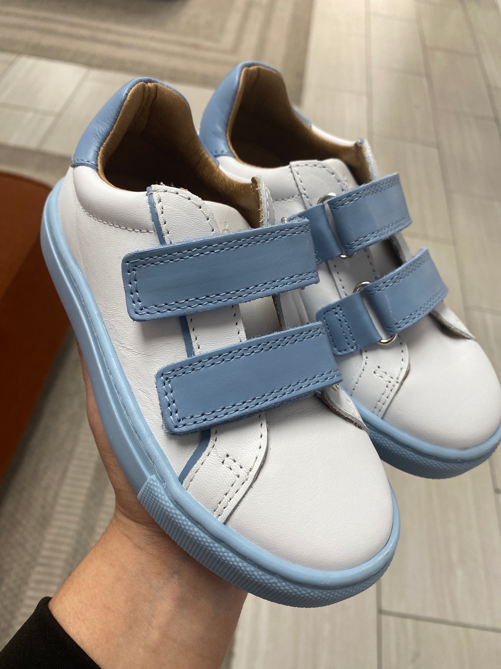 Porte Baby Blue Velcro Sneaker-Tassel Children Shoes