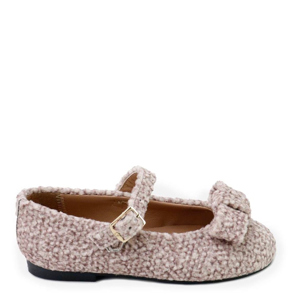 Papanatas Rosepale Wool Bow Mary Jane-Tassel Children Shoes