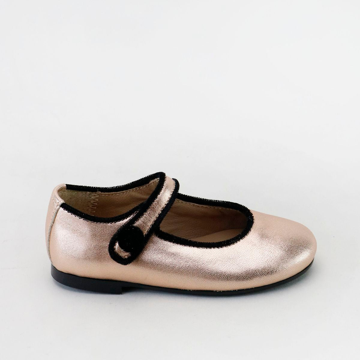 Papanatas Blush Velvet Piping Mary Jane-Tassel Children Shoes