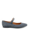 Papanatas Gray Flannel Pearl Pointed Mary Jane-Tassel Children Shoes