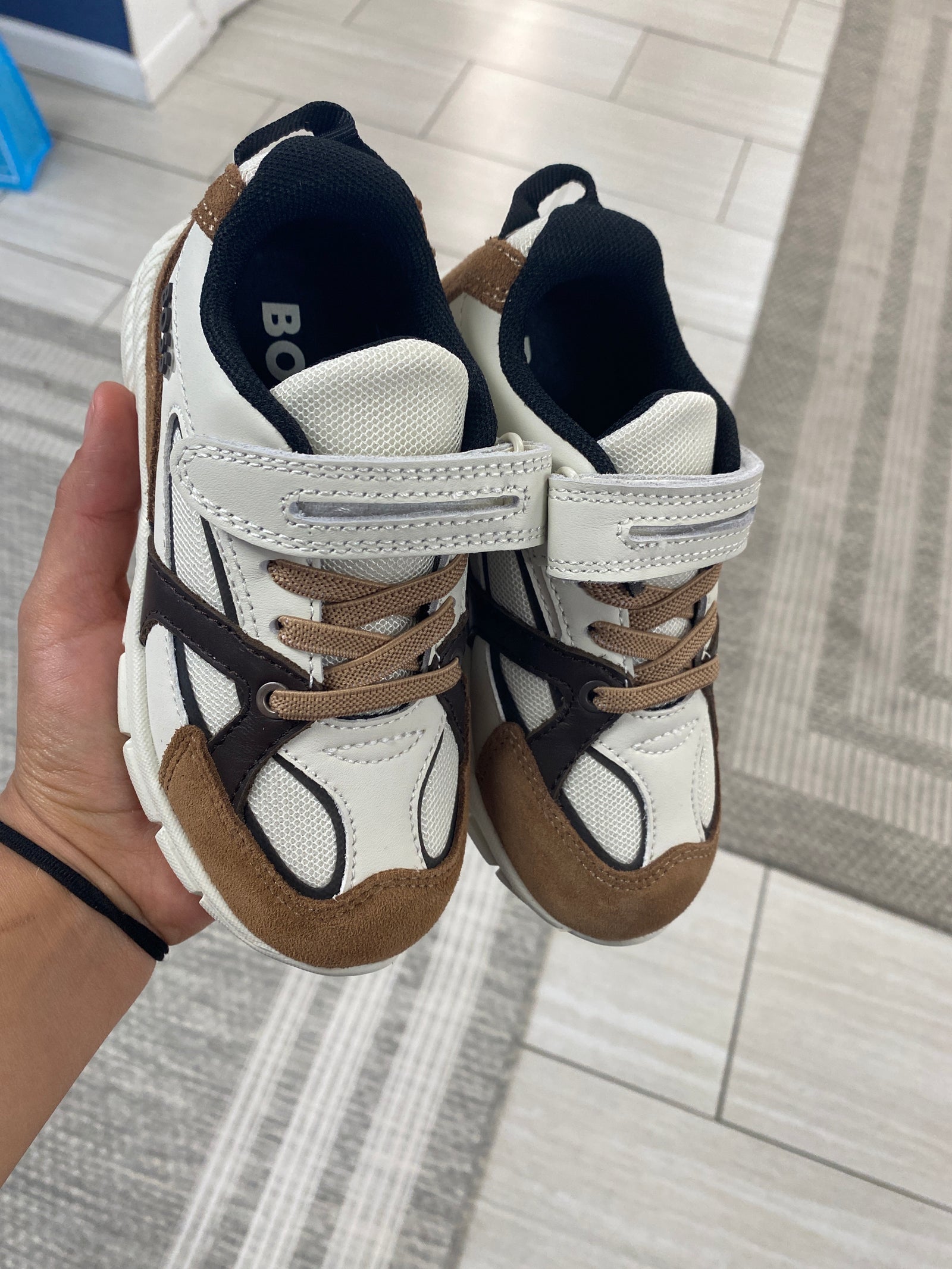 Hugo Boss Brown Velcro Sneaker-Tassel Children Shoes