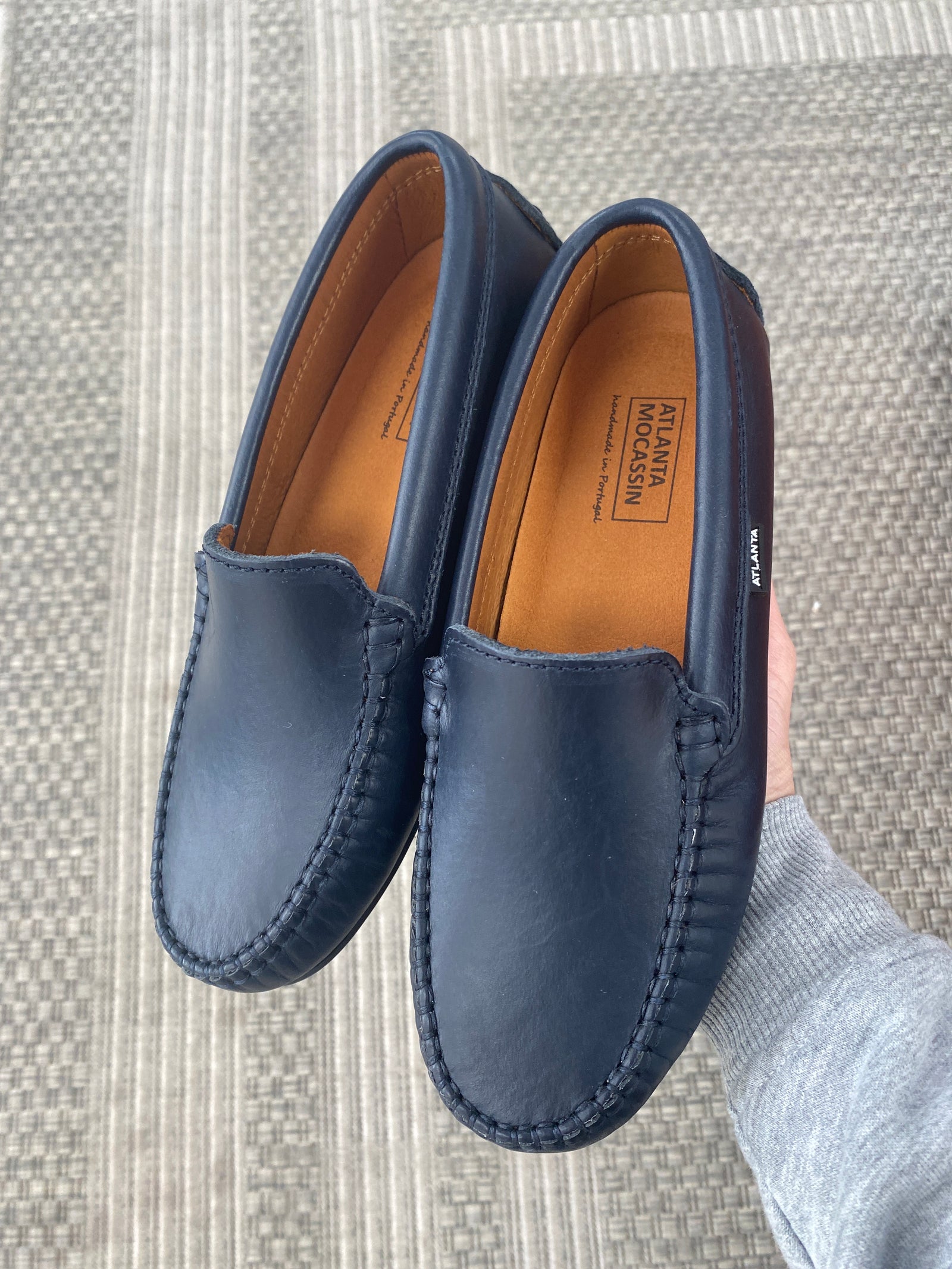 Atlanta Mocassin Navy Smooth Loafer-Tassel Children Shoes
