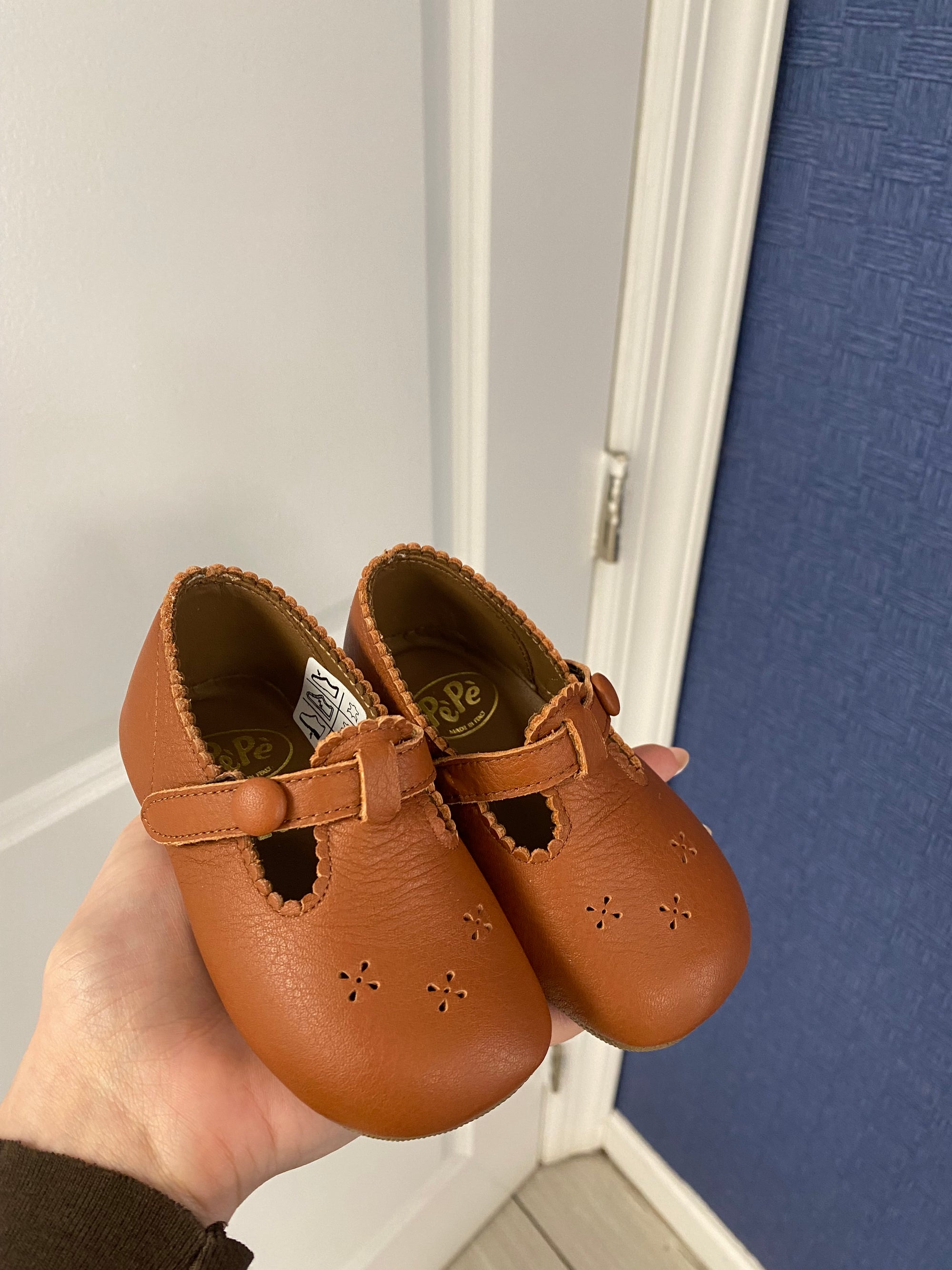 Pepe Vintage Rust Perforated Softsole Mary Jane-Tassel Children Shoes