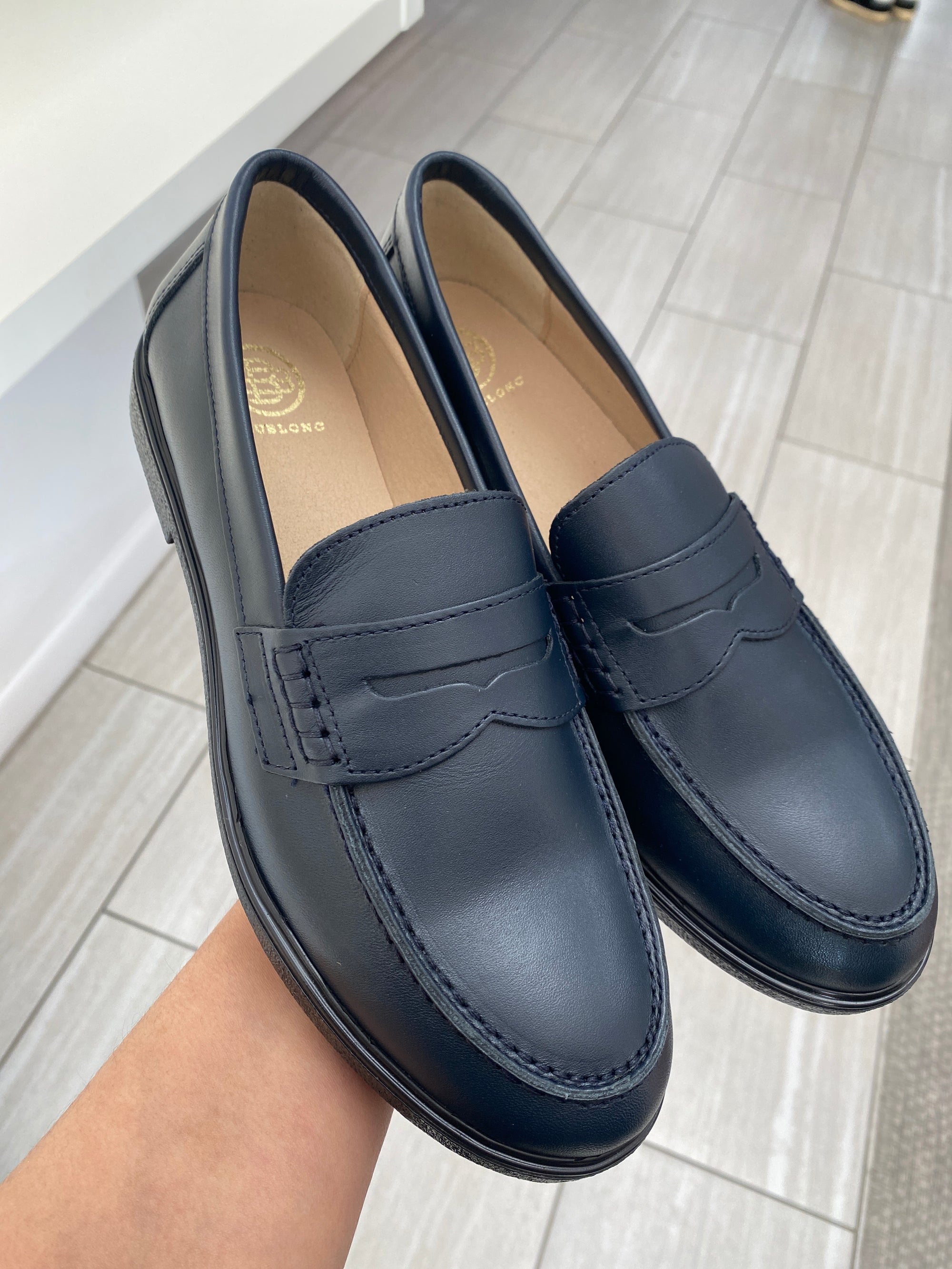 Blublonc Navy Dress Loafer-Tassel Children Shoes