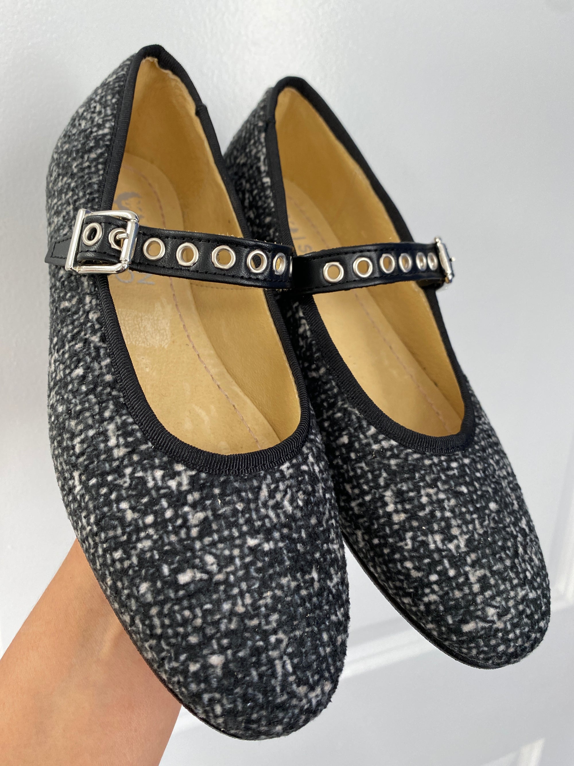 Spain+Co Tweed Buckle Mary Jane-Tassel Children Shoes