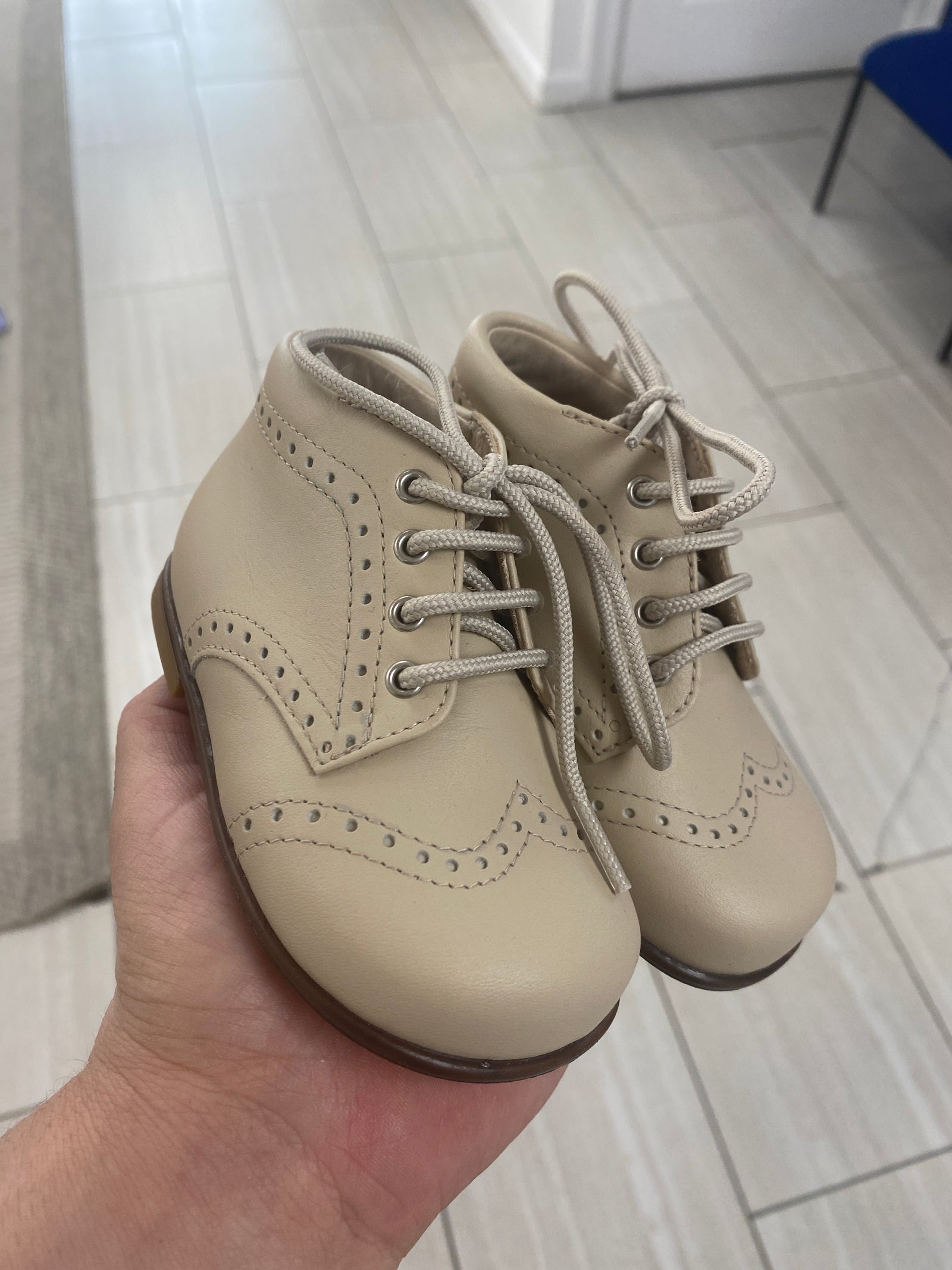 Beberlis Soft Tan Wingtip Baby Bootie-Tassel Children Shoes