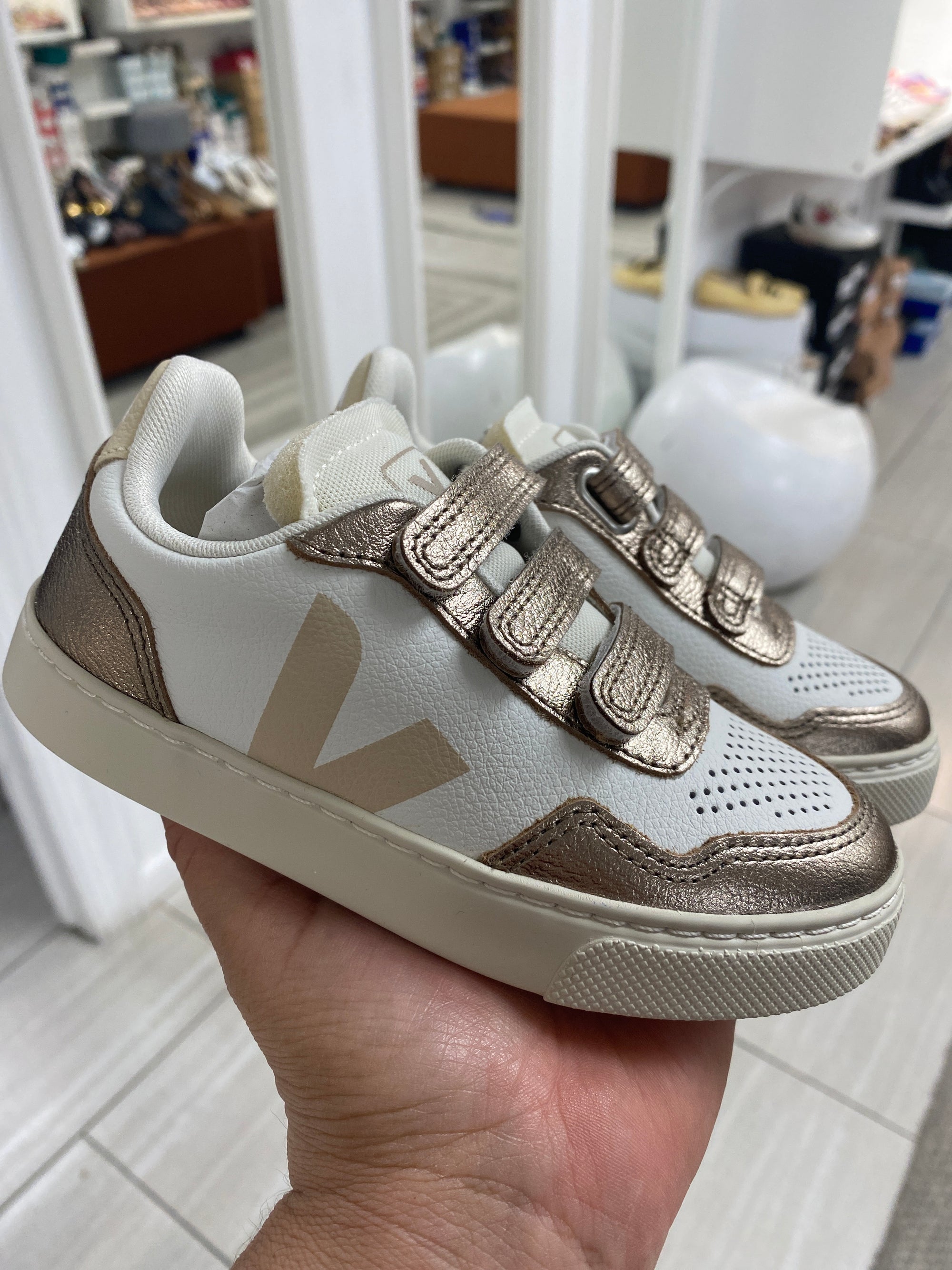 Veja Sable Bronze Velcro Sneaker-Tassel Children Shoes