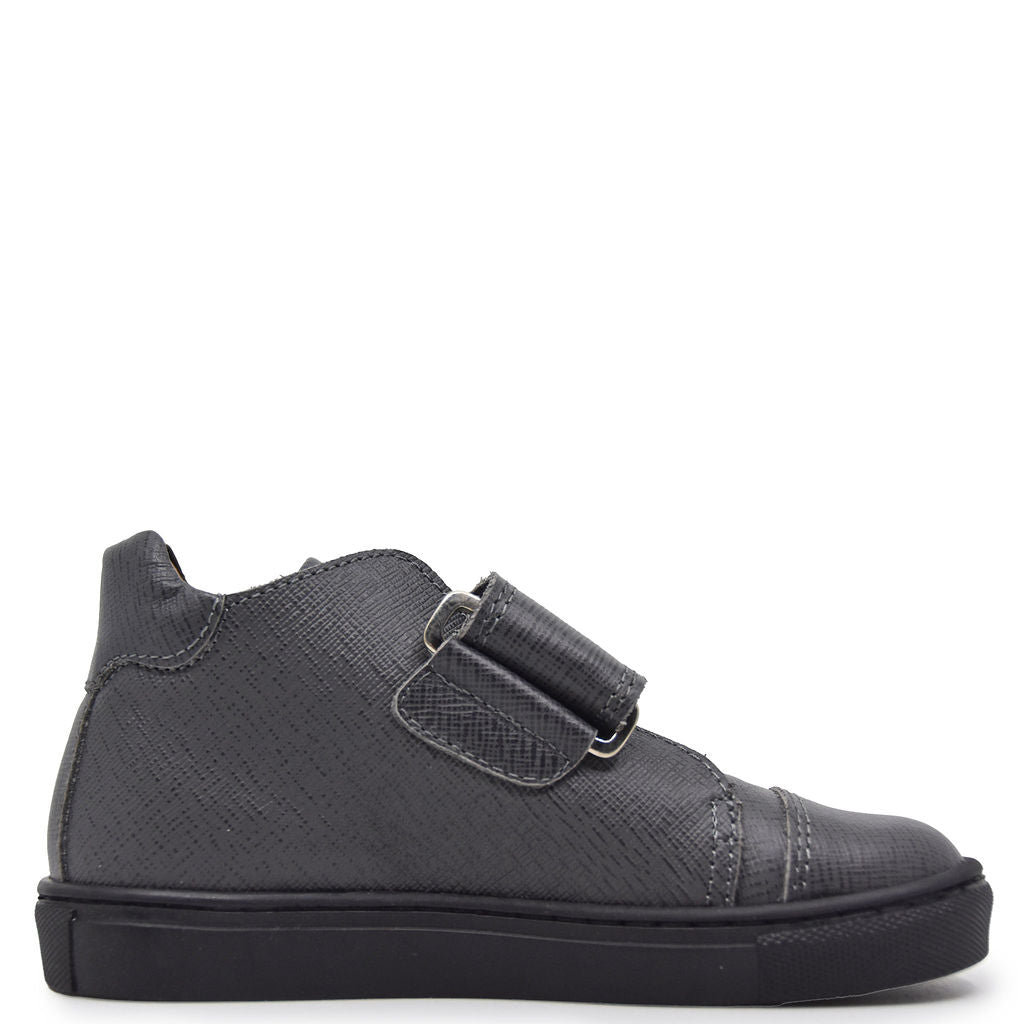 Atlanta Mocassin Gray Velcro Mid Top Sneaker-Tassel Children Shoes