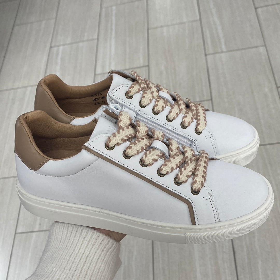 Porte White and Stone Zipper Sneaker-Tassel Children Shoes