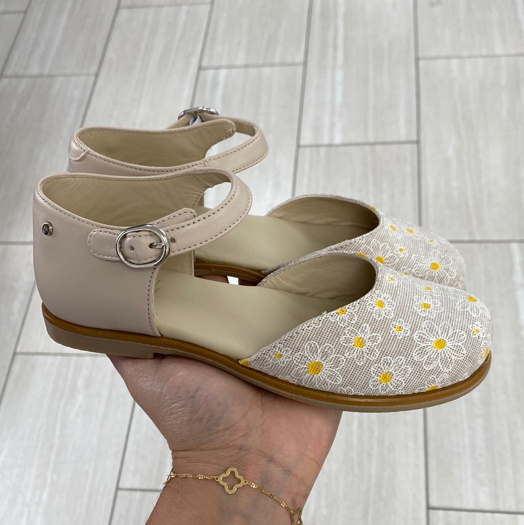 Manuela Linen Daisy Shoe-Tassel Children Shoes